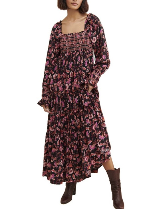 Free People Dresses & Skirts - Free People Sweet Escape Floral Smocked Square-Neck Maxi Dress OB1236775 NWT